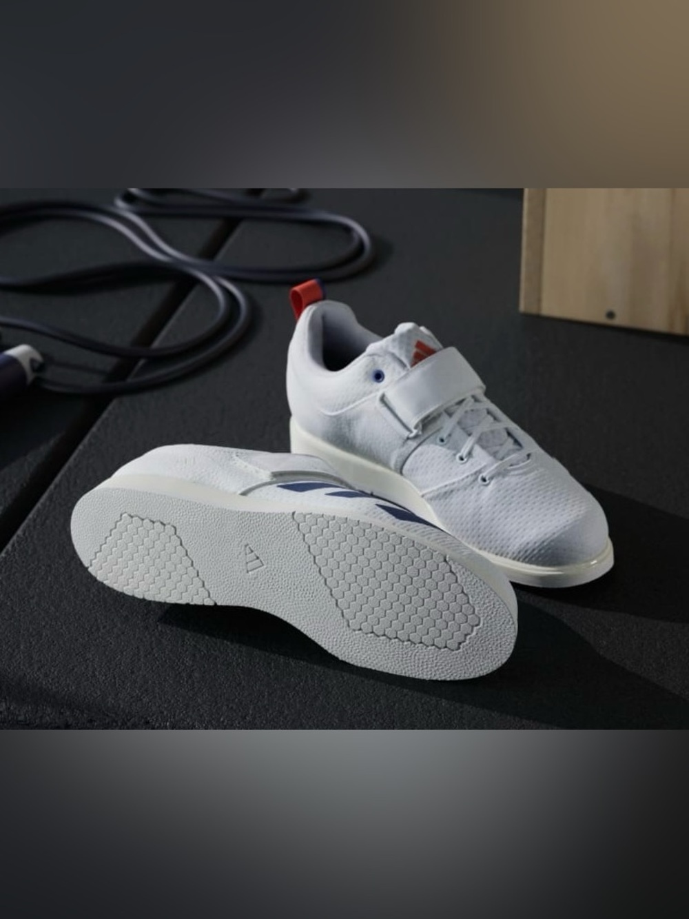 adidas Power lift 5 White and Navy Women's size 6 , Men’s size 5 - Picture 5 of 7